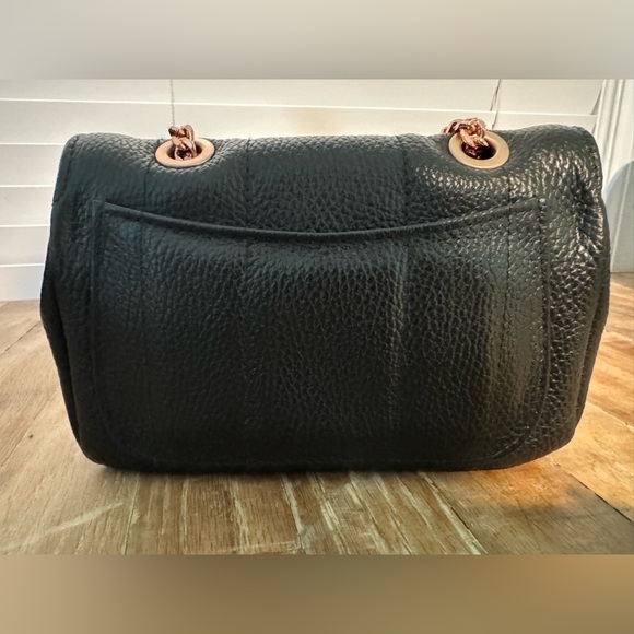 Black caviar leather rose gold hardware single flap designer bag by Virsa bag - Picture 6 of 10